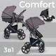 Миниатюра изображения товара Детская универсальная коляска Sweet Baby Comfort 3в1 (черный/серый)