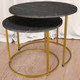 Миниатюра изображения товара Комплект журнальных столиков Мебелик МеталлАрт М001 (черный мрамор/золото)