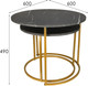 Миниатюра изображения товара Комплект журнальных столиков Мебелик МеталлАрт М001 (черный мрамор/золото)