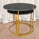 Миниатюра изображения товара Комплект журнальных столиков Мебелик МеталлАрт М001 (черный мрамор/золото)