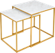 Миниатюра изображения товара Комплект журнальных столиков Мебелик МеталлАрт М002 (белый мрамор/золото)