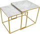 Миниатюра изображения товара Комплект журнальных столиков Мебелик МеталлАрт М002 (белый мрамор/золото)