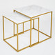Миниатюра изображения товара Комплект журнальных столиков Мебелик МеталлАрт М002 (белый мрамор/золото)