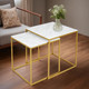 Миниатюра изображения товара Комплект журнальных столиков Мебелик МеталлАрт М002 (белый мрамор/золото)