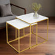 Миниатюра изображения товара Комплект журнальных столиков Мебелик МеталлАрт М002 (белый мрамор/золото)