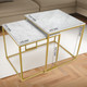 Миниатюра изображения товара Комплект журнальных столиков Мебелик МеталлАрт М002 (белый мрамор/золото)