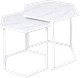 Миниатюра изображения товара Комплект журнальных столиков Мебелик МеталлАрт М003 (белый мрамор/белый)