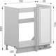 Миниатюра изображения товара Шкаф под мойку Arvento Корнелия Флок-плюс НШУ-750 угловой без столешницы (белый софт)