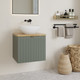 Миниатюра изображения товара Тумба под умывальник Lauter Melisa 50 (серо-зеленый п/мат, три ручки в комплекте)