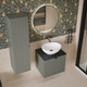 Миниатюра изображения товара Тумба под умывальник Lauter Melisa 50 (серо-зеленый п/мат, три ручки в комплекте)