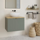 Миниатюра изображения товара Тумба под умывальник Lauter Melisa 60 (серо-зеленый п/мат, три ручки в комплекте)