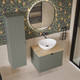 Миниатюра изображения товара Тумба под умывальник Lauter Melisa 60 (серо-зеленый п/мат, три ручки в комплекте)