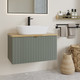 Миниатюра изображения товара Тумба под умывальник Lauter Melisa 80 (серо-зеленый п/мат, три ручки в комплекте)