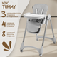 Миниатюра изображения товара Стульчик для кормления NINO Tummy / YY3-3 (серый)