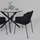 Миниатюра изображения товара Обеденный стол Аврора Мехико D950 (мрамор белый/черный матовый)