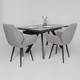 Миниатюра изображения товара Обеденный стол Аврора Монако 1600/2240x900 (камень серый Greys Grey/черный матовый)