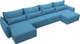 Миниатюра изображения товара Диван П-образный Лига Диванов Лига-051 НПБ лонг / 128688 (рогожка амур 10 голубой)