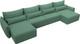 Миниатюра изображения товара Диван П-образный Лига Диванов Лига-051 НПБ лонг / 128689 (рогожка амур 11 зеленый)