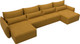 Миниатюра изображения товара Диван П-образный Лига Диванов Лига-051 НПБ лонг / 128734 (велюр Brut 10 желтый)
