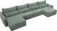Миниатюра изображения товара Диван П-образный Лига Диванов Лига-051 НПБ лонг / 128736 (велюр Brut 08 зеленый)