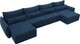 Миниатюра изображения товара Диван П-образный Лига Диванов Лига-051 НПБ лонг / 128737 (велюр Brut 11 синий)