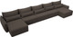 Миниатюра изображения товара Диван П-образный Лига Диванов Лига-051 НПБ МегаЛонг / 128673 (рогожка амур 05 коричневый)