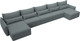 Миниатюра изображения товара Диван П-образный Лига Диванов Лига-051 НПБ МегаЛонг / 128674 (рогожка амур 07 серый)