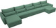 Миниатюра изображения товара Диван П-образный Лига Диванов Лига-051 НПБ МегаЛонг / 128676 (рогожка амур 11 зеленый)
