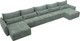 Миниатюра изображения товара Диван П-образный Лига Диванов Лига-051 НПБ МегаЛонг / 128745 (велюр Brut 08 зеленый)