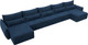 Миниатюра изображения товара Диван П-образный Лига Диванов Лига-051 НПБ МегаЛонг / 128746 (велюр Brut 11 синий)