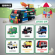 Миниатюра изображения товара Конструктор QBRIX Kids Веселые паровозики 6в1 30036