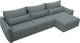 Миниатюра изображения товара Диван угловой Лига Диванов Лига-051 НПБ Лонг универсальный (рогожка амур 07 серый)