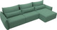 Миниатюра изображения товара Диван угловой Лига Диванов Лига-051 НПБ Лонг универсальный (рогожка амур 11 зеленый)