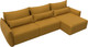 Миниатюра изображения товара Диван угловой Лига Диванов Лига-051 НПБ Лонг универсальный (велюр Brut 10 желтый)