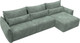 Миниатюра изображения товара Диван угловой Лига Диванов Лига-051 НПБ Лонг универсальный (велюр Brut 08 зеленый)