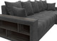 Миниатюра изображения товара Диван угловой Лига Диванов Лига-050 НПБ универсальный с декором и полкой (велюр Brut 16 темно-серый)