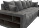 Миниатюра изображения товара Диван угловой Лига Диванов Лига-050 НПБ универсальный с декором и полкой (велюр Tower 10 серый)