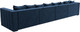 Миниатюра изображения товара Диван П-образный Лига Диванов Лига-052 НПБ Лонг (велюр Brut 11 синий)