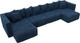 Миниатюра изображения товара Диван П-образный Лига Диванов Лига-052 НПБ Лонг (велюр Brut 11 синий)