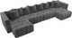 Миниатюра изображения товара Диван П-образный Лига Диванов Лига-052 НПБ Лонг (велюр Tower 10 серый)