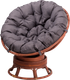 Миниатюра изображения товара Кресло садовое Мебель Солнца Папасан вращающийся 23/01В (миндаль/серый)