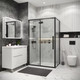 Миниатюра изображения товара Душевая стенка Grossman Cosmo 100х195 / 200.K33.02.100.21.02 (черный матовый/стекло шиншилла)