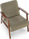 Миниатюра изображения товара Кресло мягкое Halmar Milano 1S (tap. Castel 39 оливковый/орех)