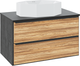 Миниатюра изображения товара Тумба под умывальник Runo Мальта 70 (подвесная, дуб/черный)