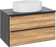 Миниатюра изображения товара Тумба под умывальник Runo Мальта 85 (подвесная, дуб/черный)