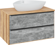 Миниатюра изображения товара Тумба под умывальник Runo Мальта 70 (подвесная, серый/дуб)