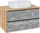Миниатюра изображения товара Тумба под умывальник Runo Мальта 85 (подвесная, серый/дуб)
