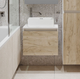 Миниатюра изображения товара Тумба под умывальник Runo Бари 60 (подвесная, крафт дуб)