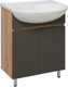 Миниатюра изображения товара Тумба под умывальник Runo Лада 60 (напольная, дуб/графит)