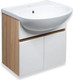 Миниатюра изображения товара Тумба под умывальник Runo Лада 50 (подвесная, блэквуд/белый)